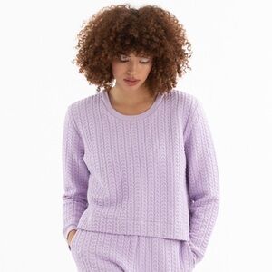 Ali Golden Quilted Crewneck Sweatshirt in Lilac Size Medium Large